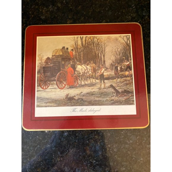 Clover Leaf Vintage Table Mats, Coaching Scenes (Qty. 6), Made in United Kingdom - Picture 3 of 11